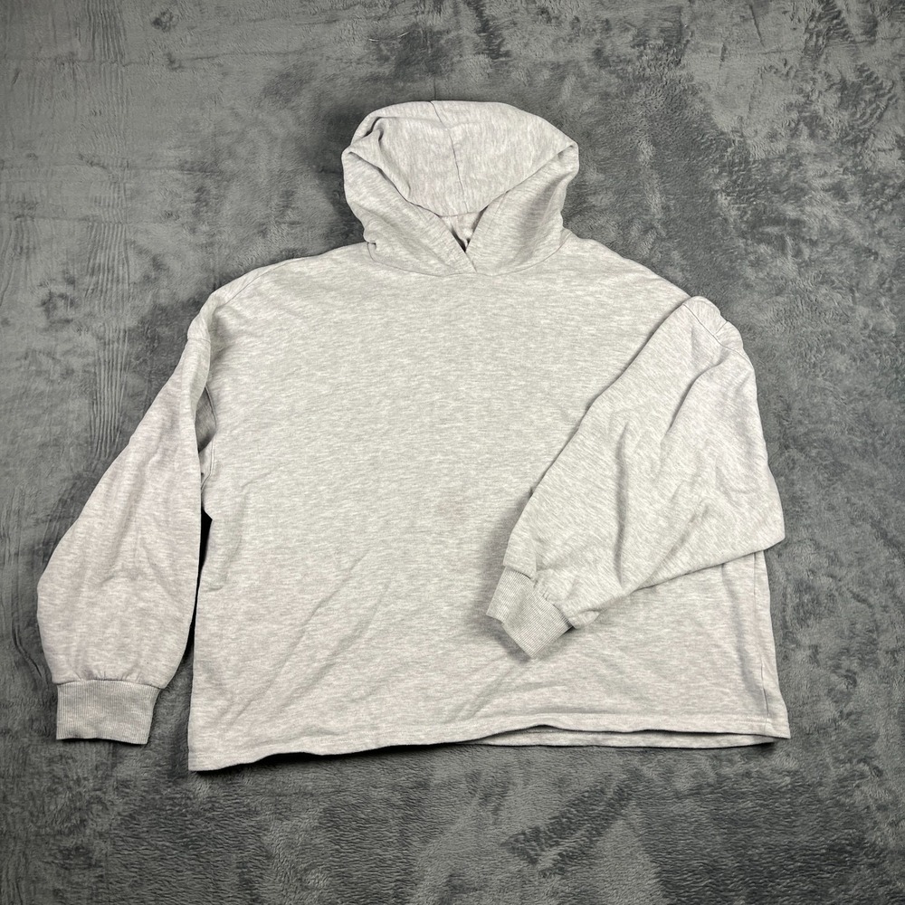 Pacsun Weekend Cropped Hoodie Womens XS Heathered Gray Fleece Lined Long Sleeve